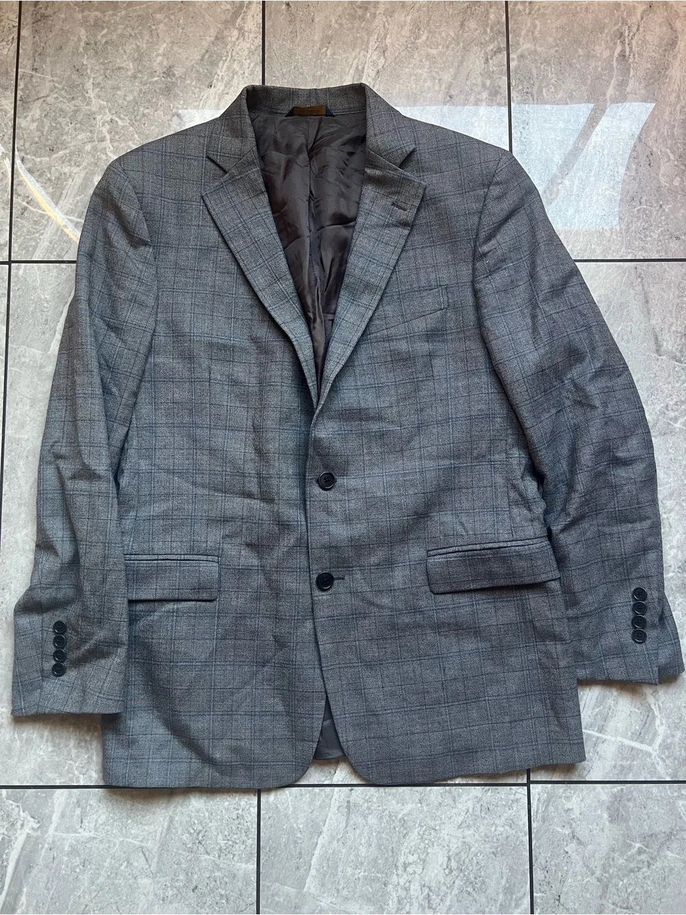 Brooks Brothers Regent Men's Gray Windowpane Plaid Blazer Sport Coat Jacket 40R